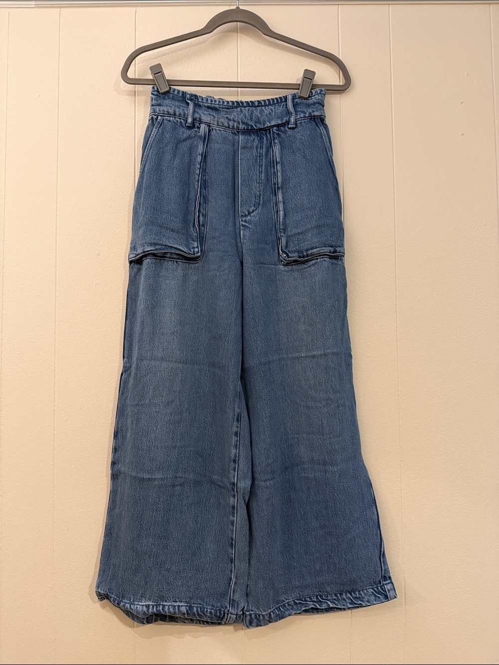 Wide Leg Flare Jeans - Blue